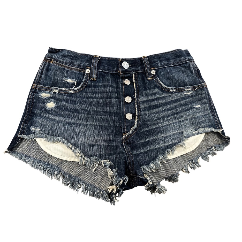 Abercrombie & Fitch High Rise Button Fly Festival Shorts 100% Cotton Sz 24 / 00